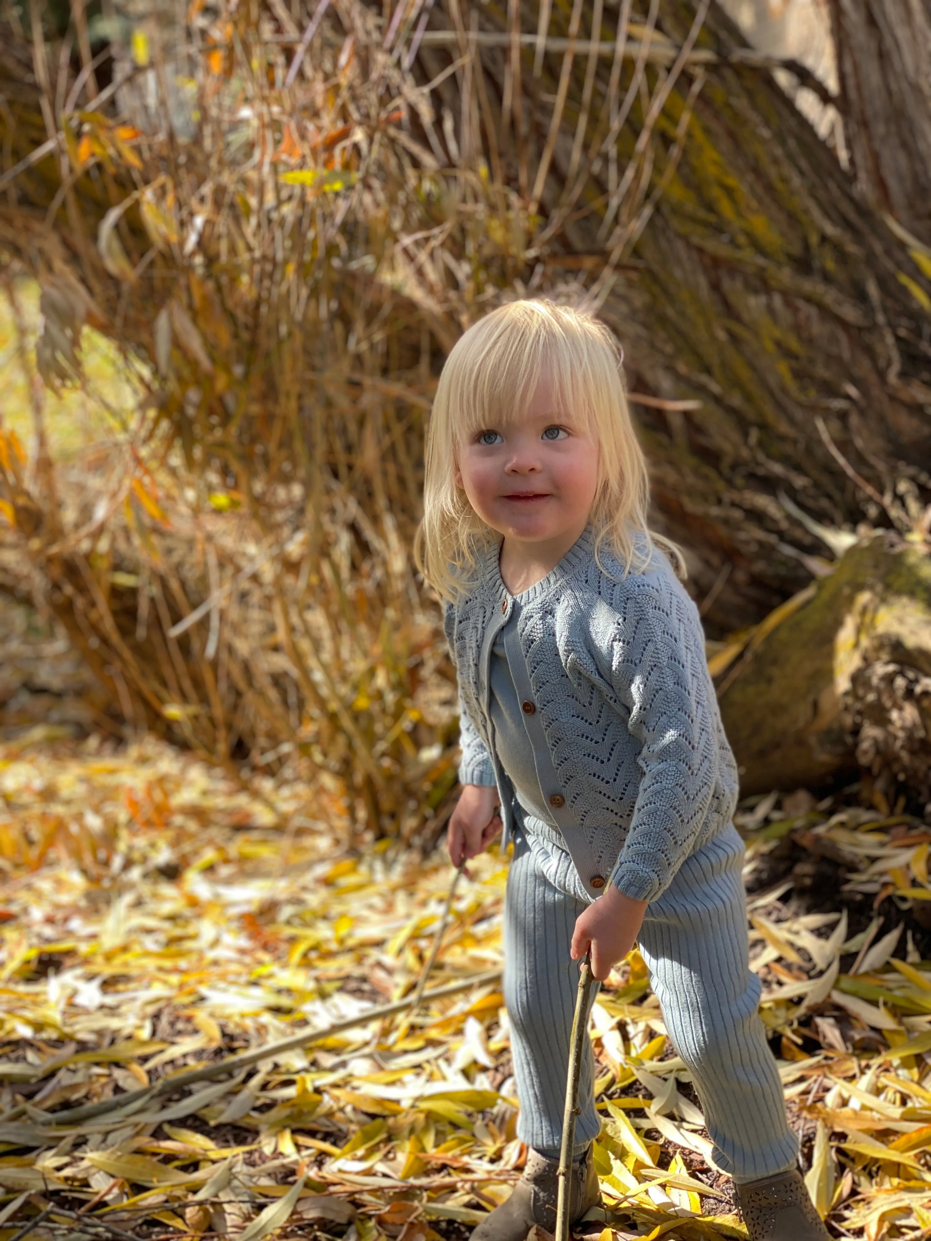 Kew leggings in dusty blue knit