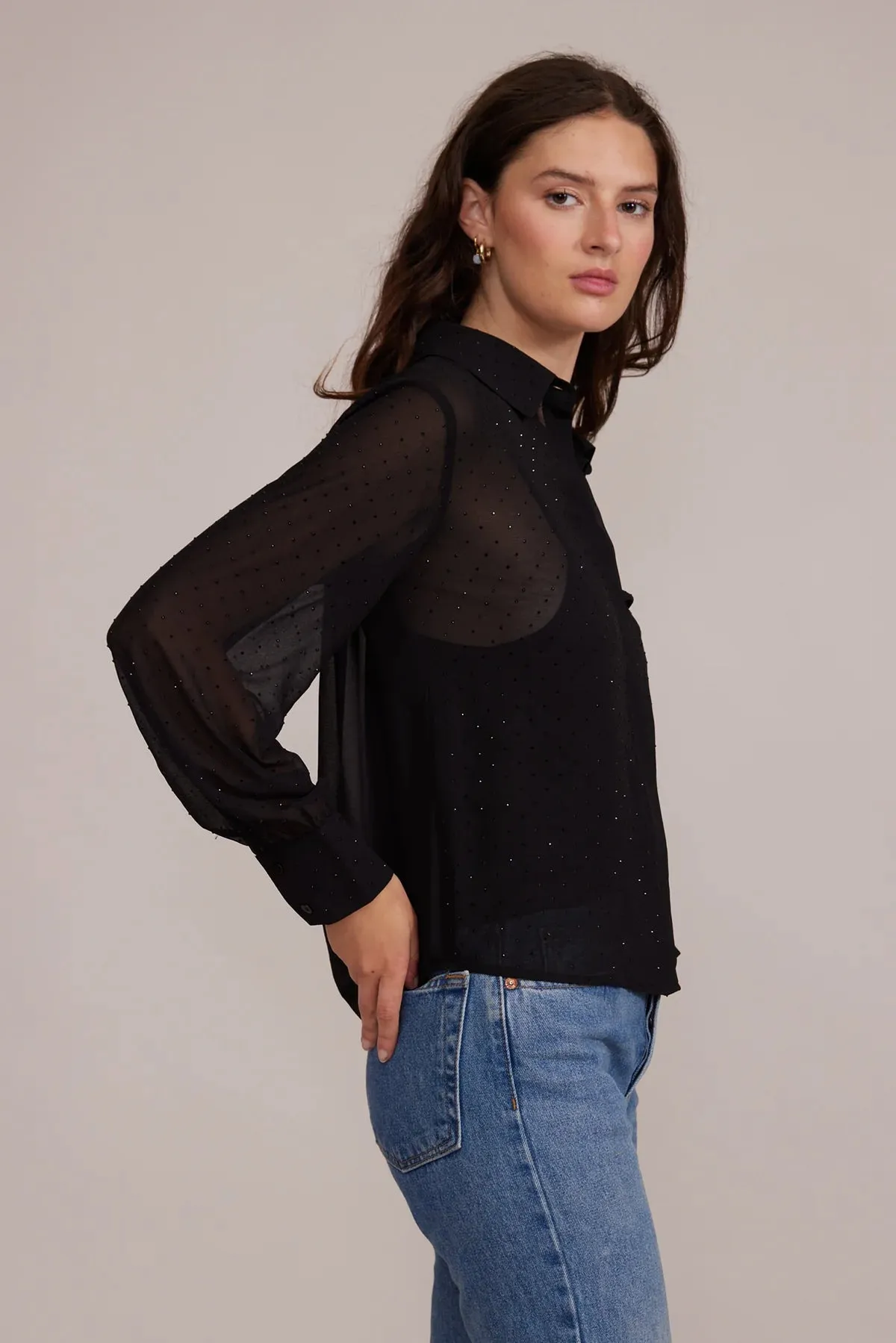 Lucy Paris Rana Embellished Button Down