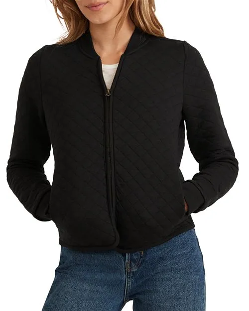 Marine Layer Quilted Bomber Jacket, Black