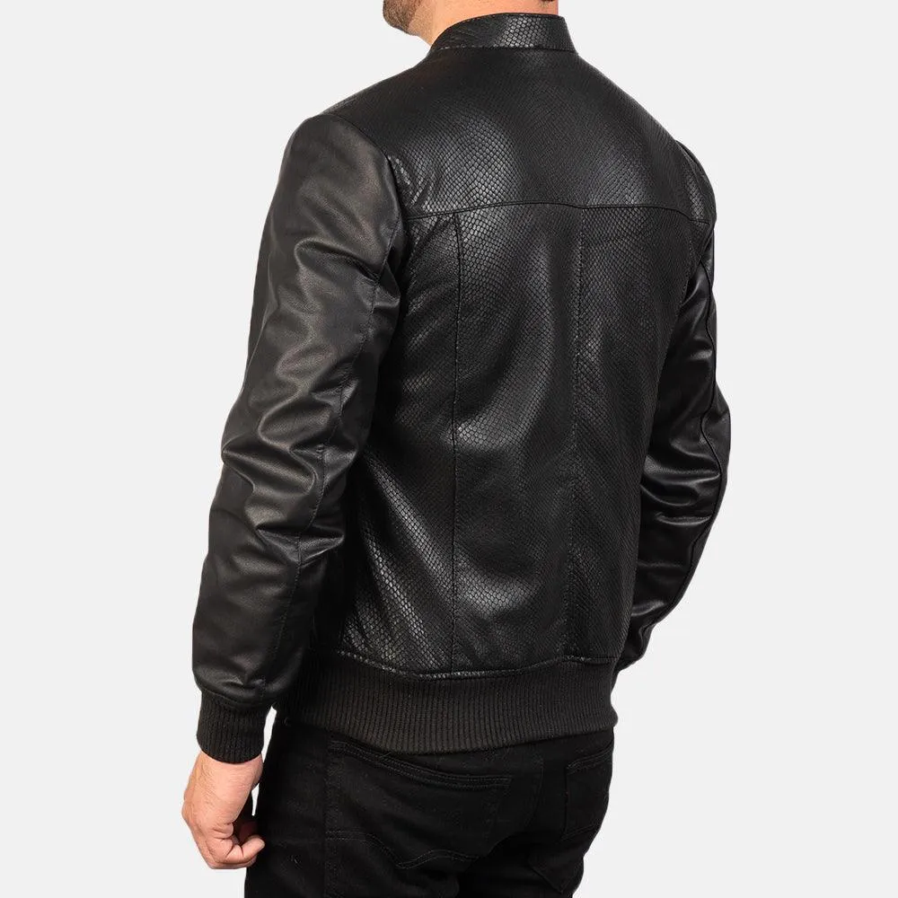 Mens Genuine Leather Bomber Jacket