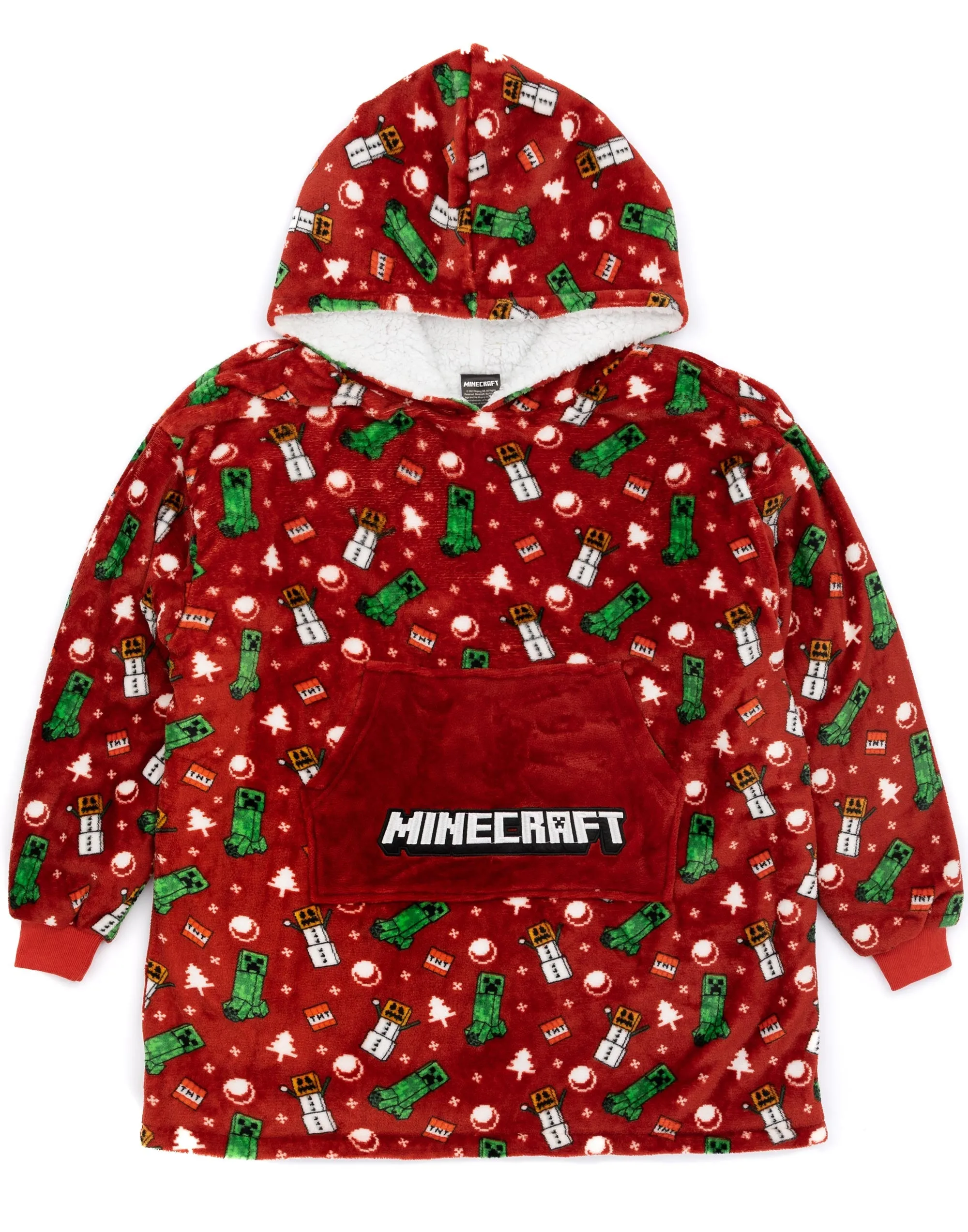 Minecraft Kids Christmas Oversized Blanket Hoodie