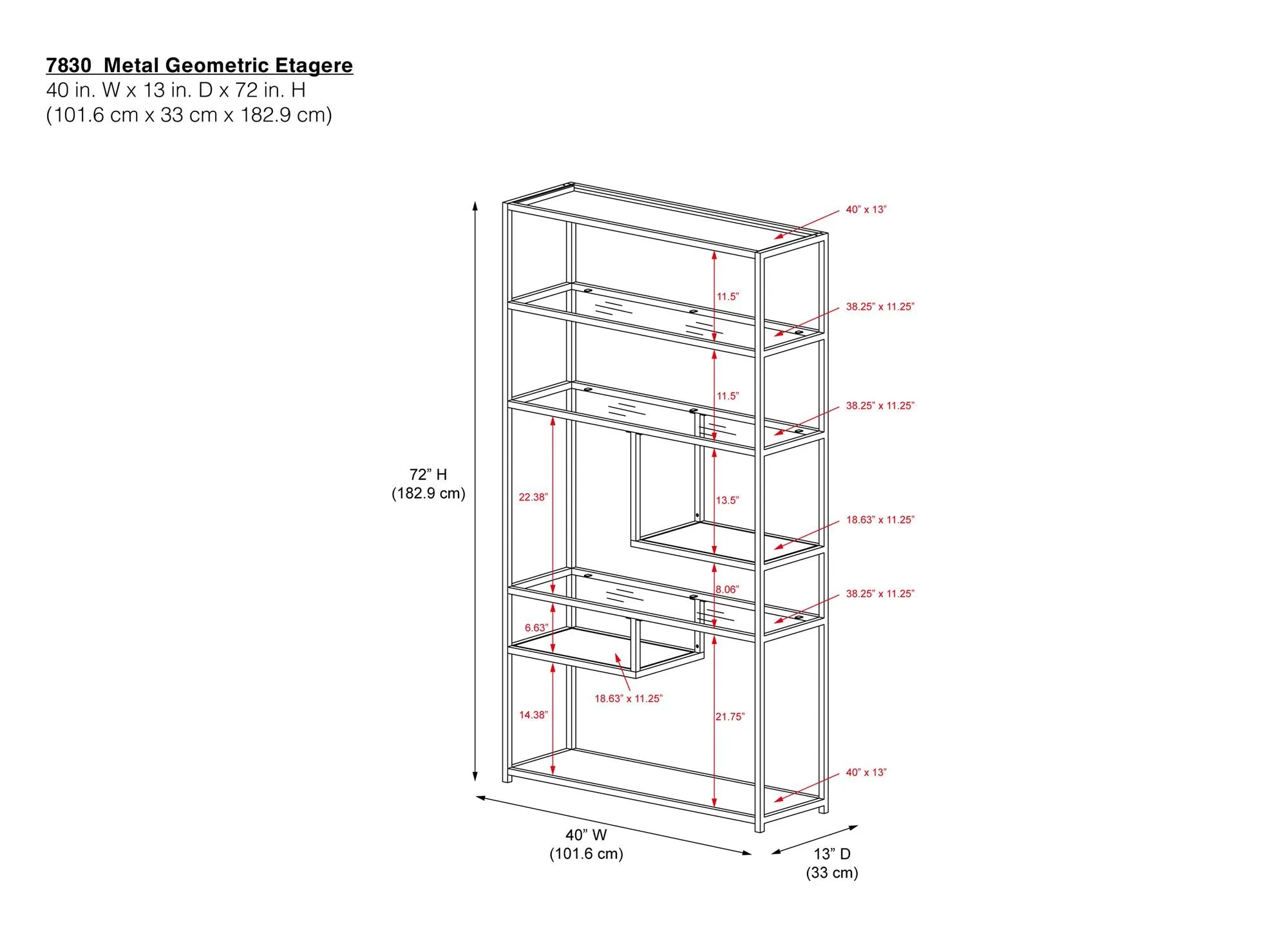 Moriah Bookcase Étagère