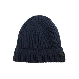 Navy Cable Knit Fur Lined Beanie