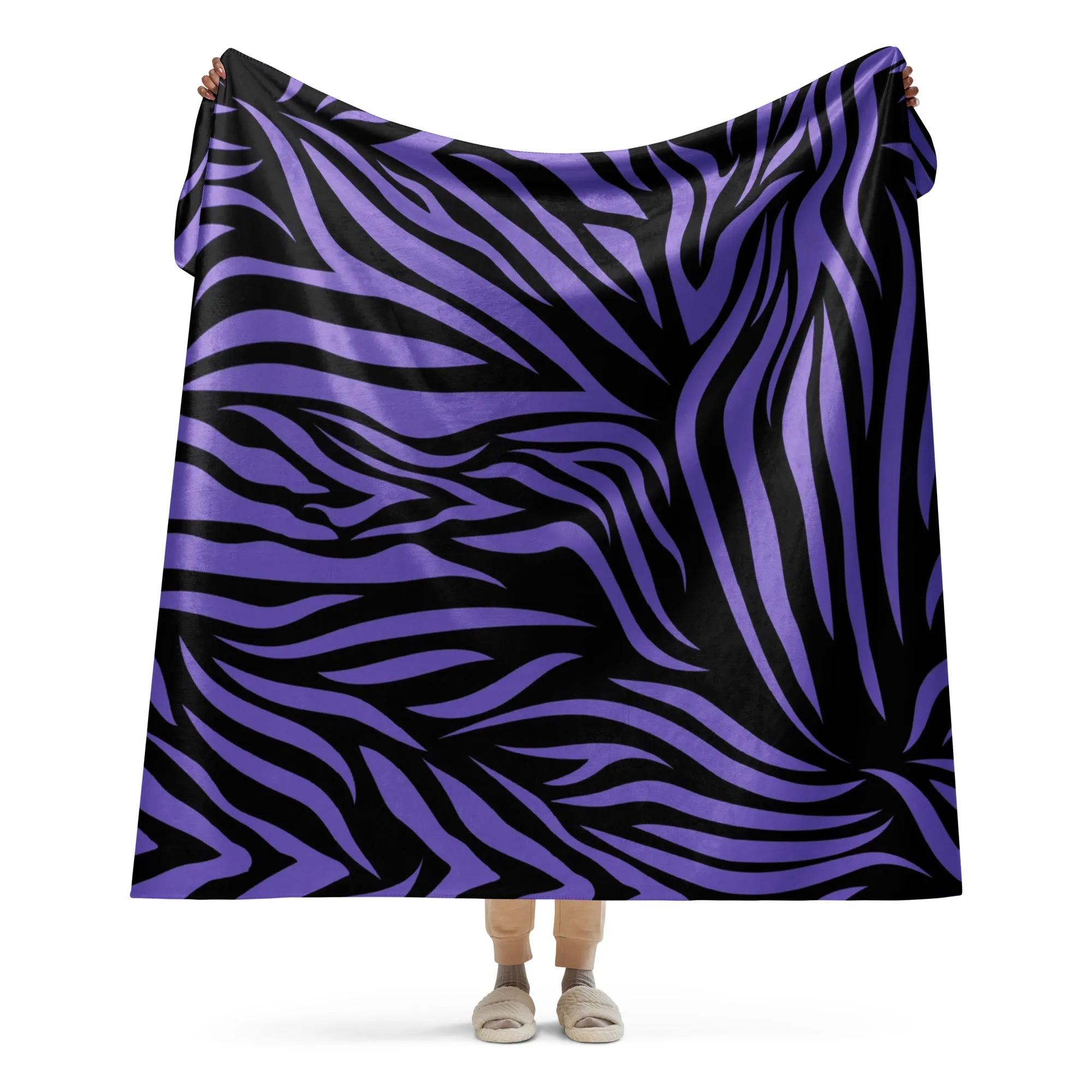 Purple and Black Sherpa blanket lioness-love