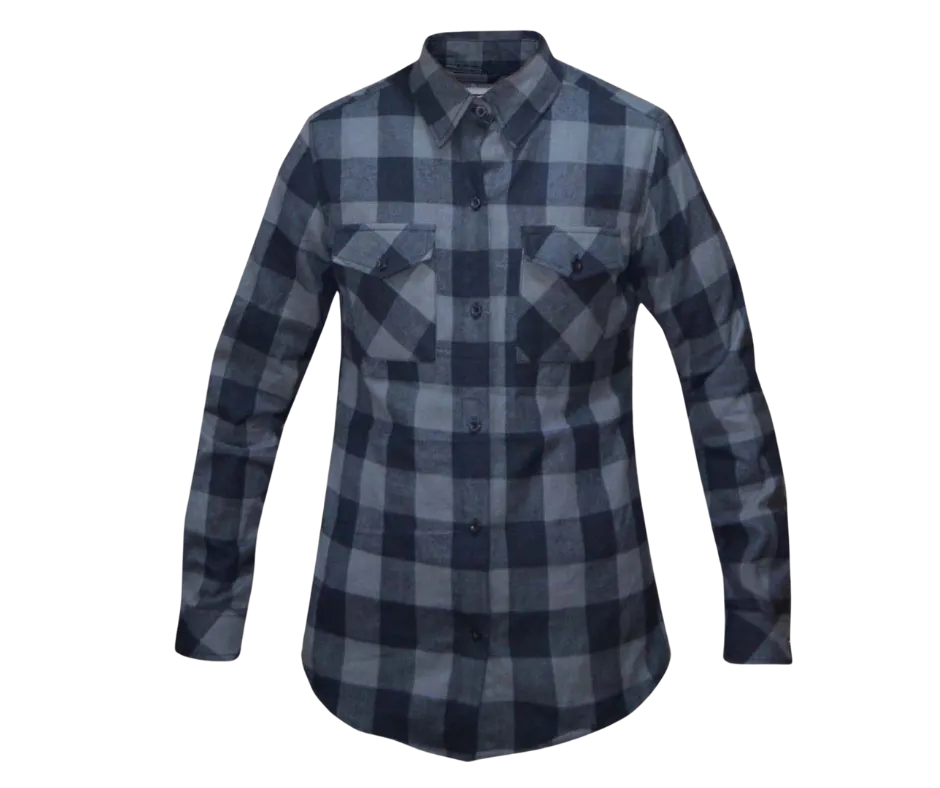 Revolution Gear Plaid Black and Gray Ladies Flannel Shirt