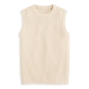 Ribbed Cashmere Blend Vest -- Ivory