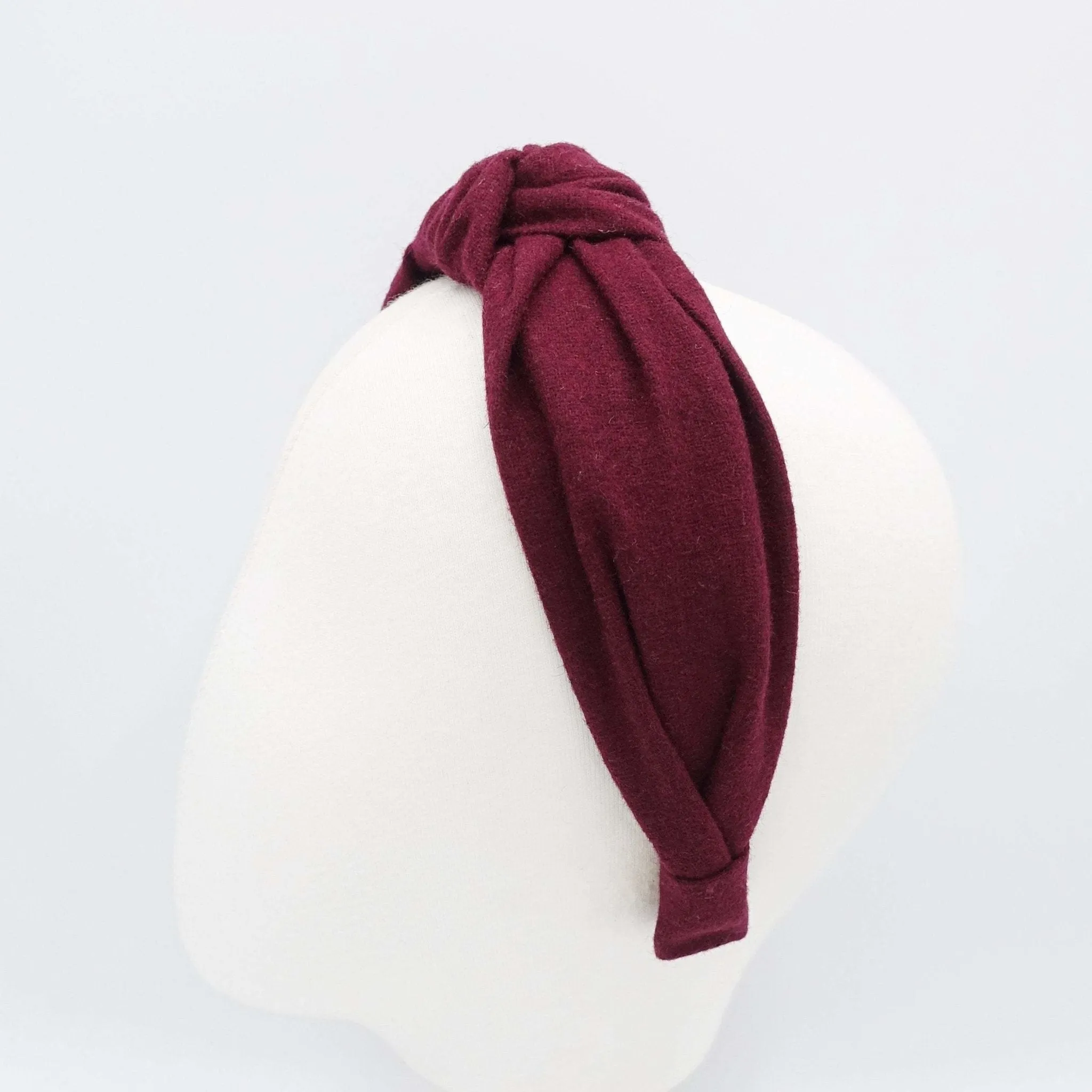 solid woolen top knot headband Fall Winter hairband casual woman hair accessory