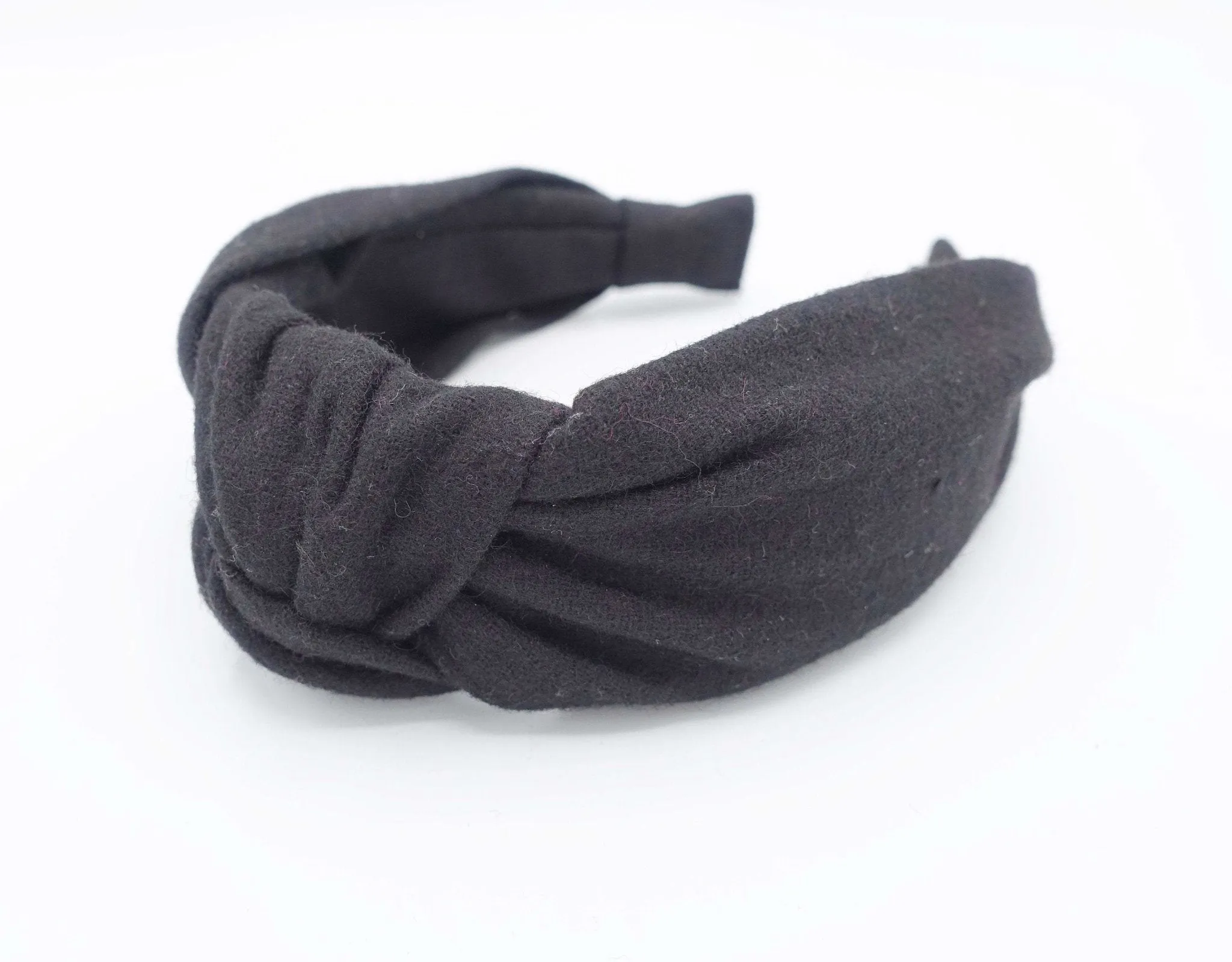 solid woolen top knot headband Fall Winter hairband casual woman hair accessory