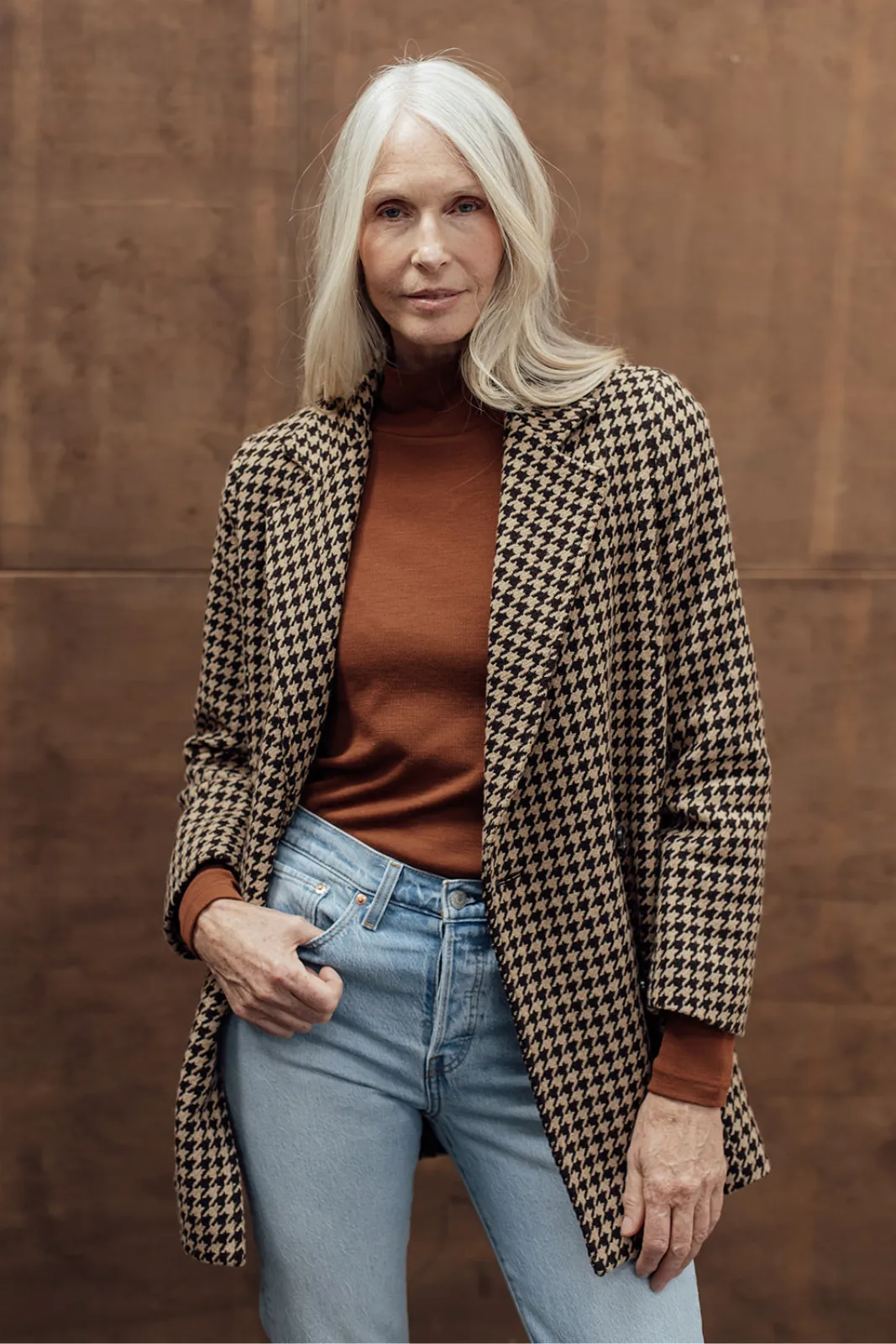 The Scanlan Wool Jacket - Chocolate Houndstooth