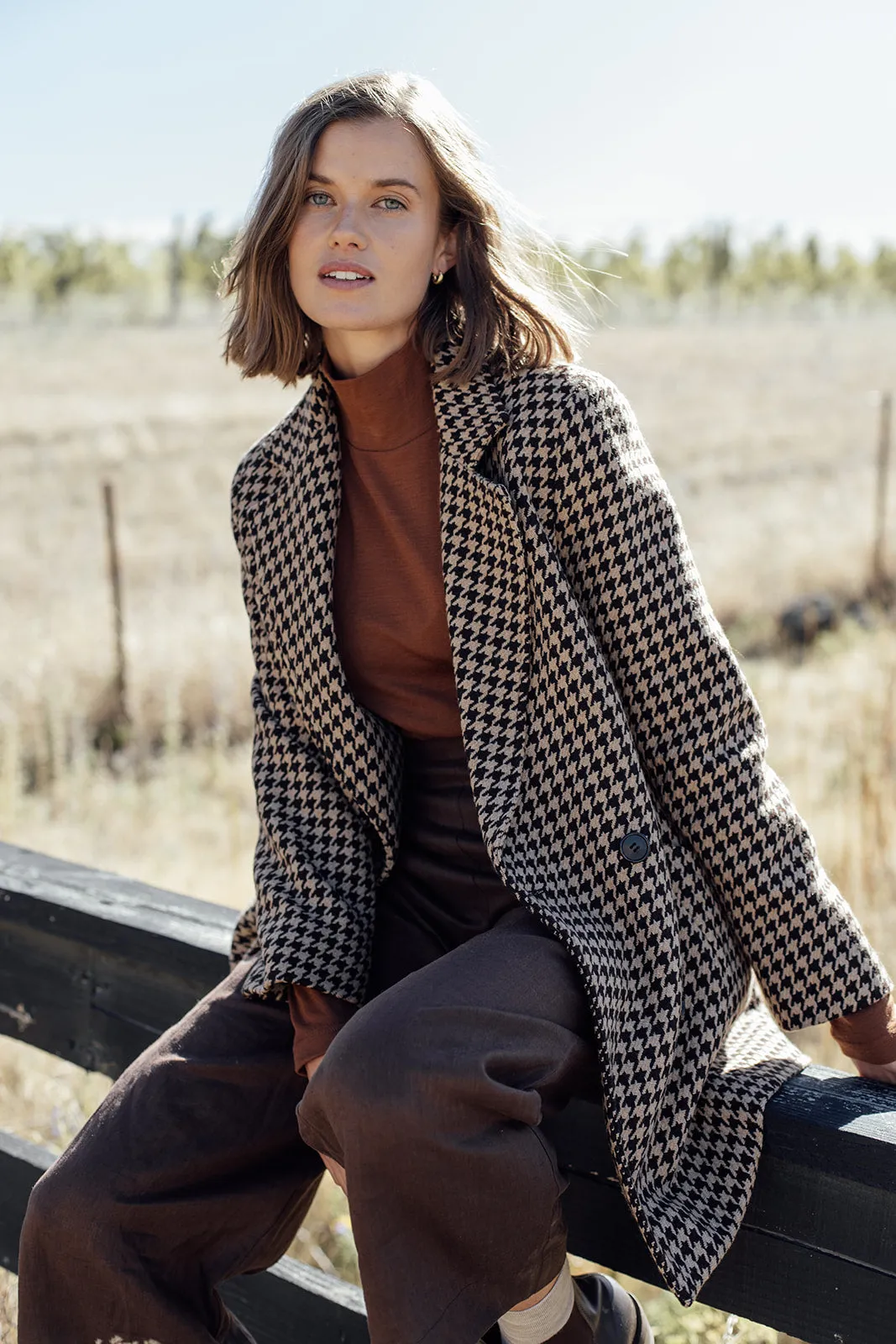 The Scanlan Wool Jacket - Chocolate Houndstooth