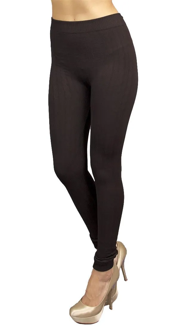 Thorn Guarden Knit Pattern Leggings in Brown