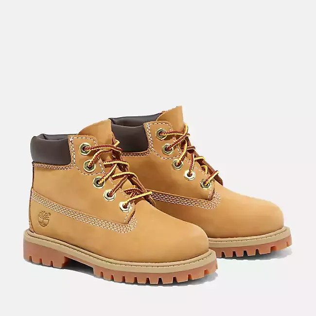 Timberland Kid's Premium 6 Inch Waterproof TD Boot Shoes - Wheat Nubuck