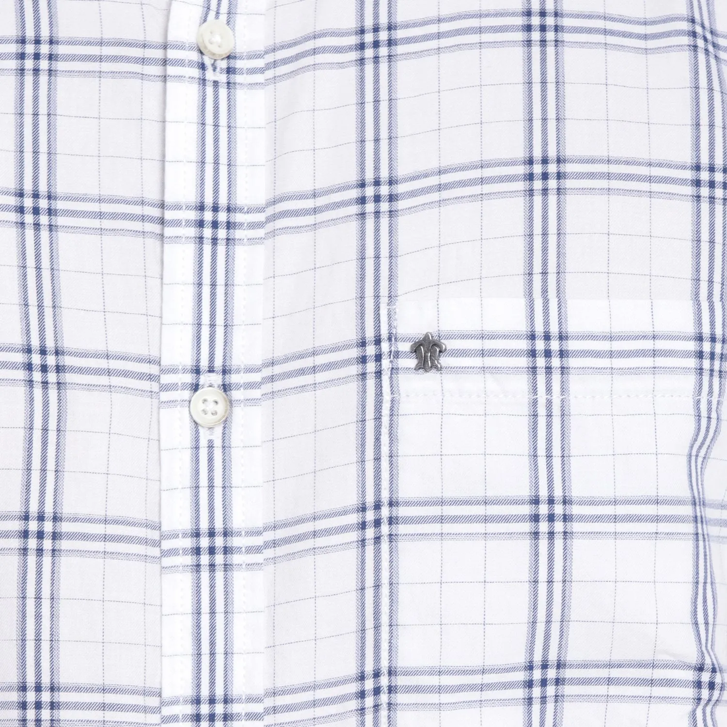 Turtle Men White Checked Cotton Slim Fit Shirts