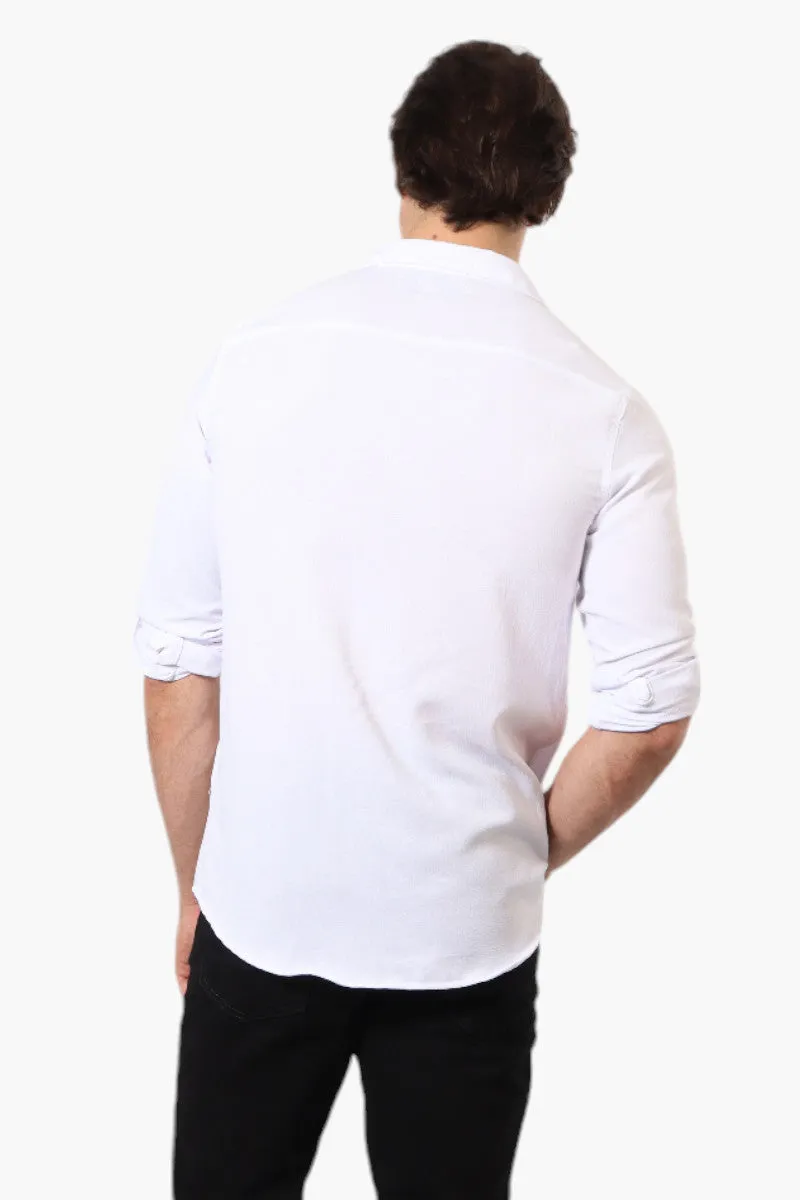 Urbanology Button Up Roll Up Sleeve Casual Shirt - White