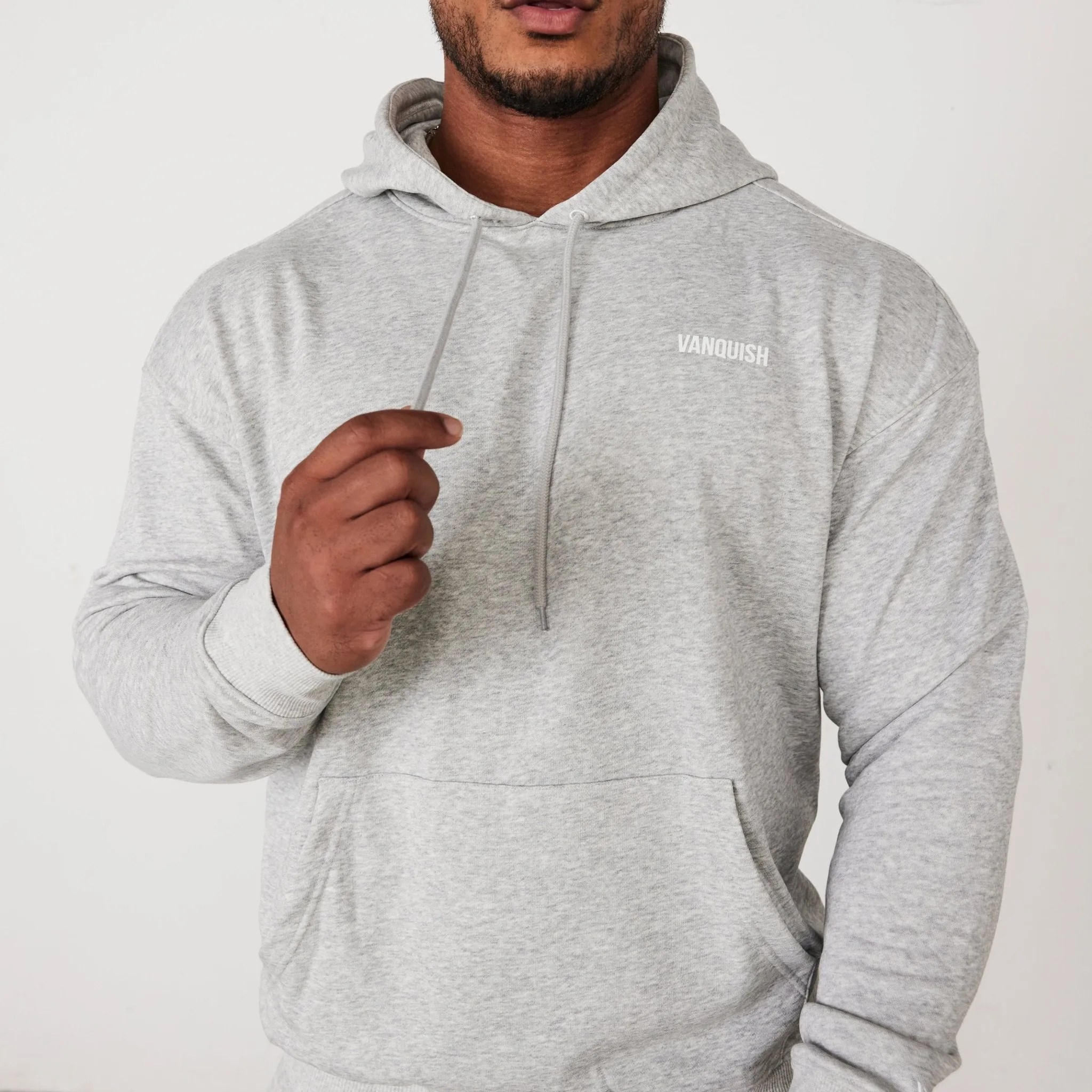 Vanquish Essential Grey Oversized Pullover Hoodie