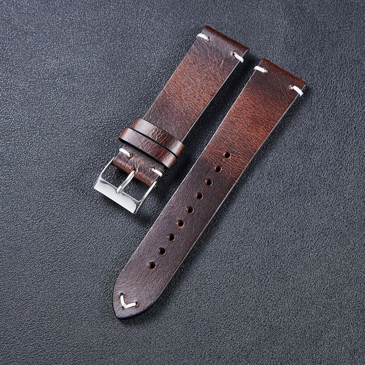 Vintage Oiled Leather Watch Straps Compatible with the Timberland 22mm Range