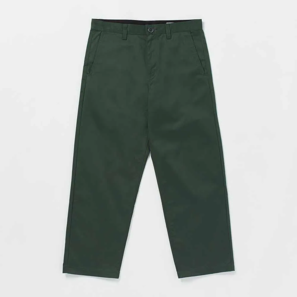 Volcom Fricken Loose Tapered Cord Trousers Squadron Green