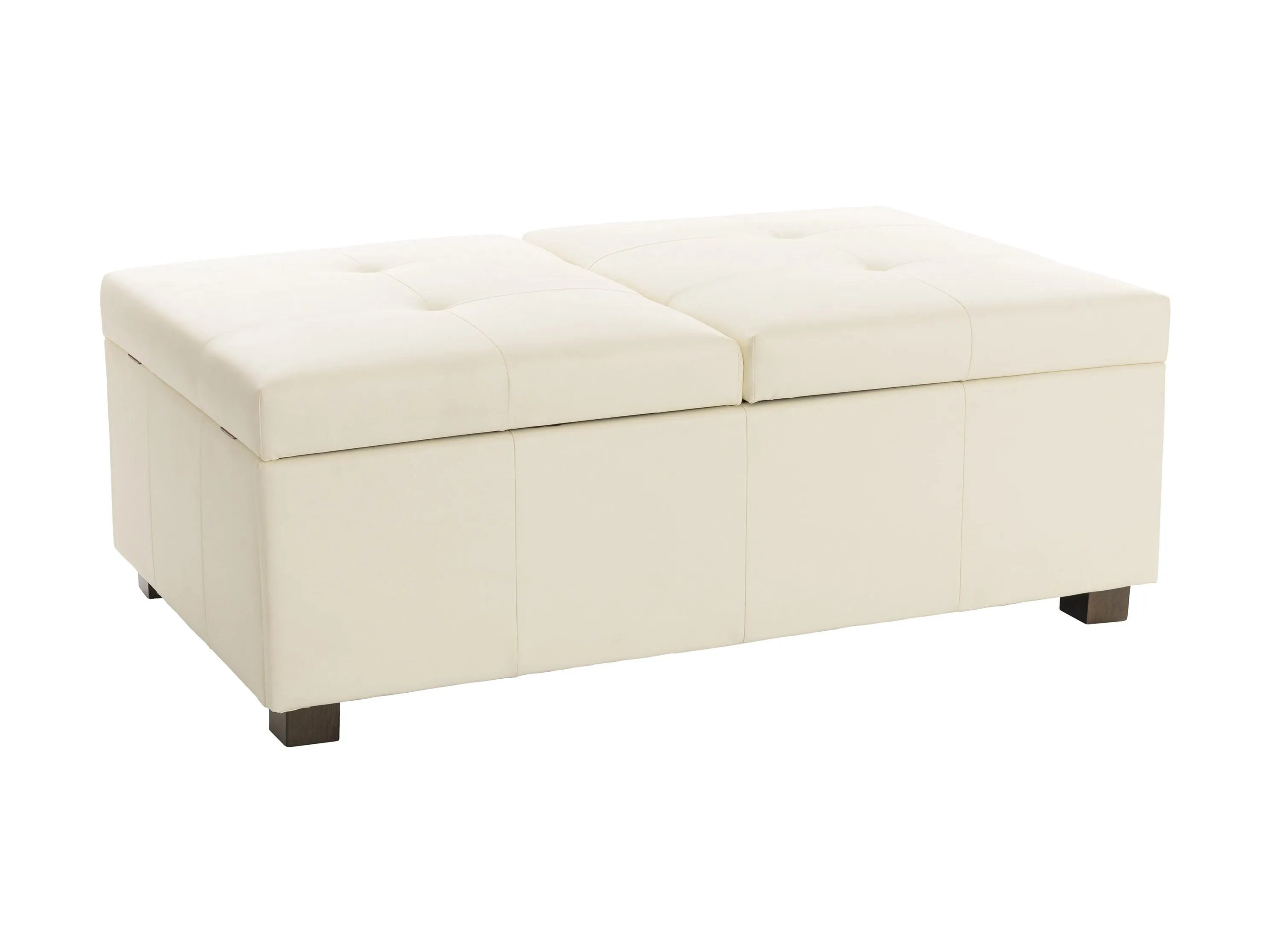 Warm White Deluxe Storage Ottoman