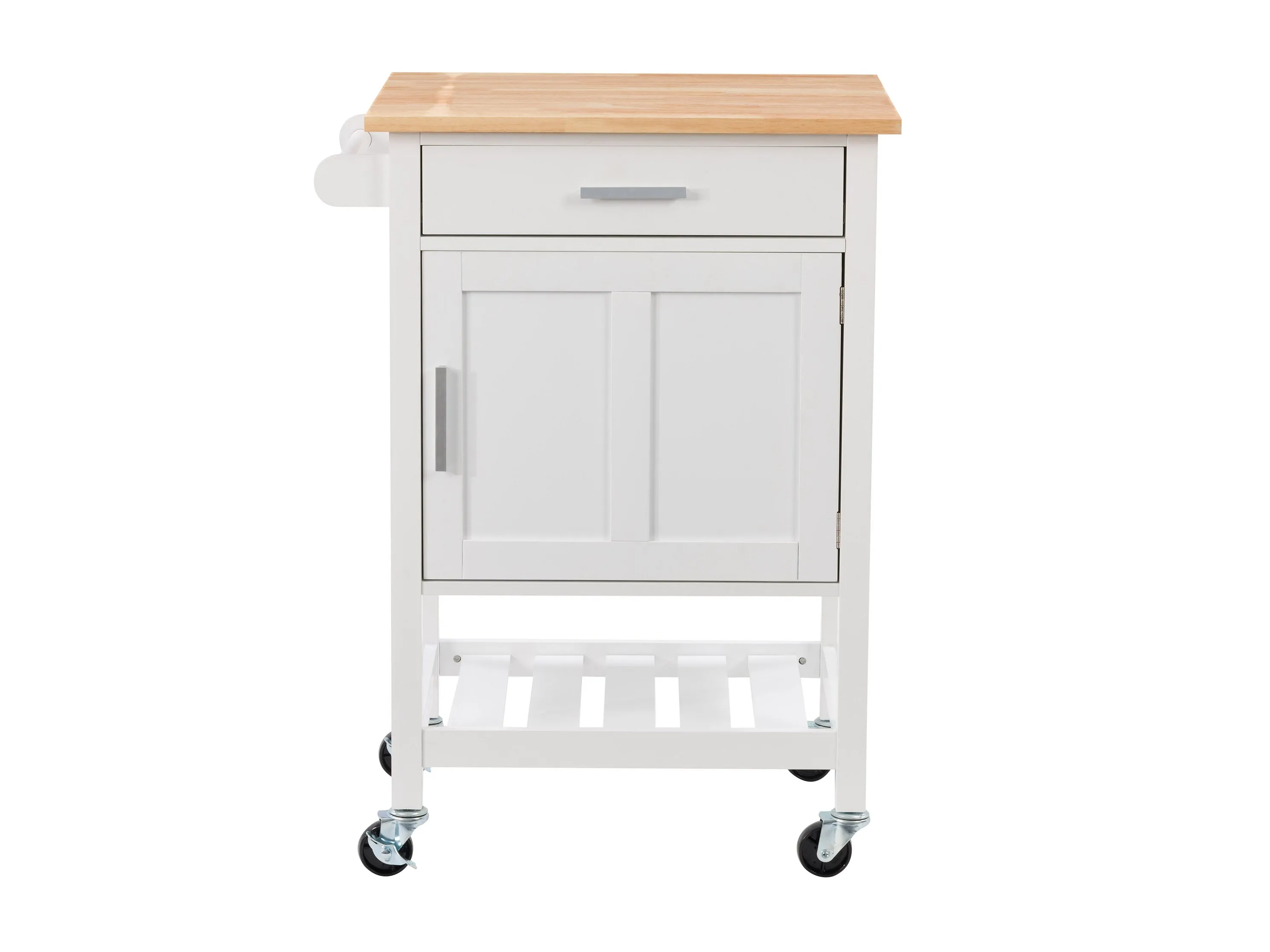 White Kitchen Cart on Wheels