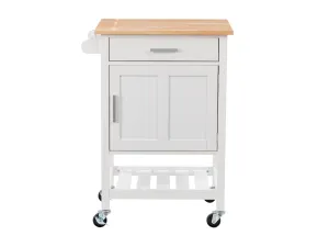 White Kitchen Cart on Wheels