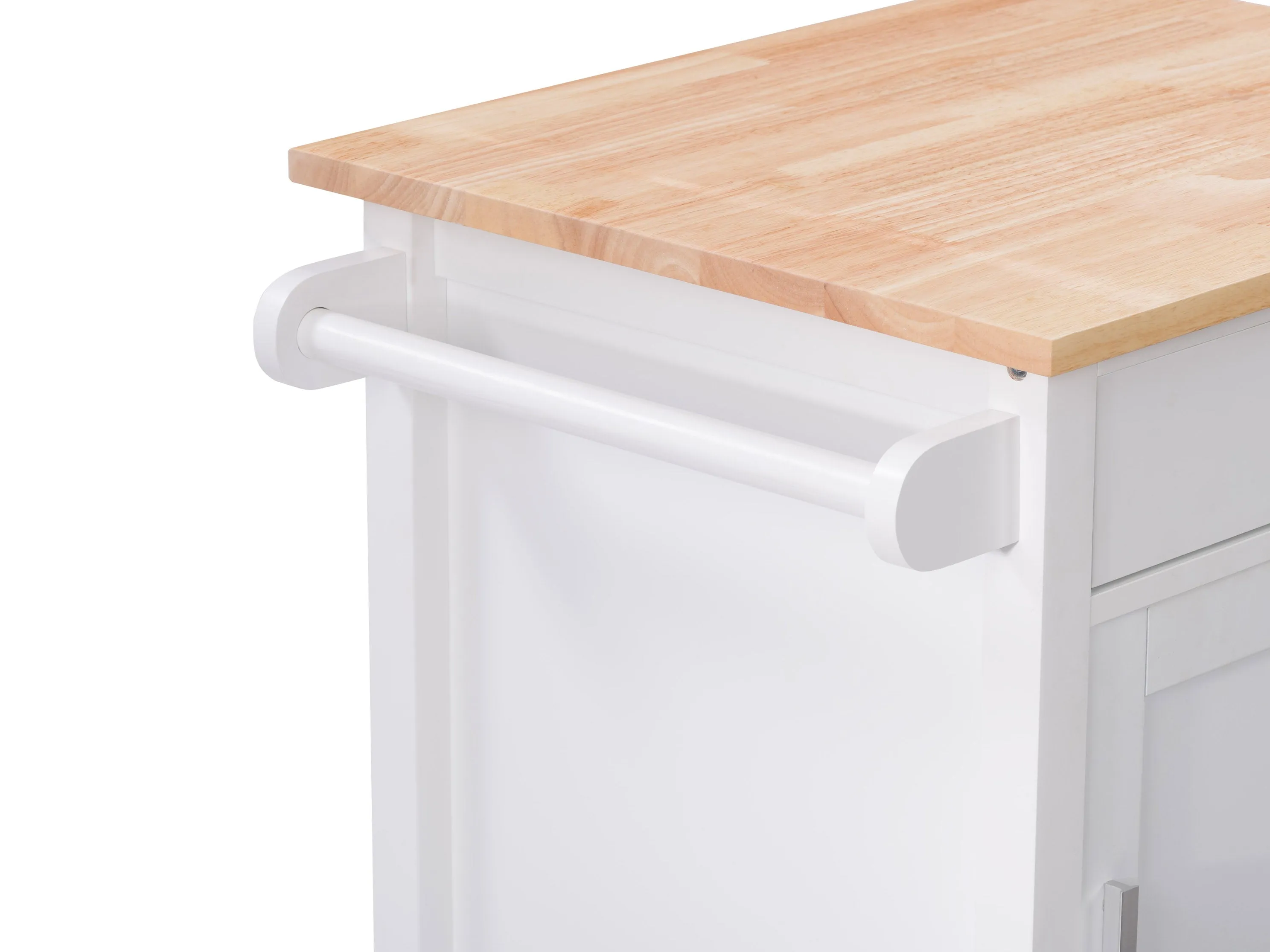 White Kitchen Cart on Wheels