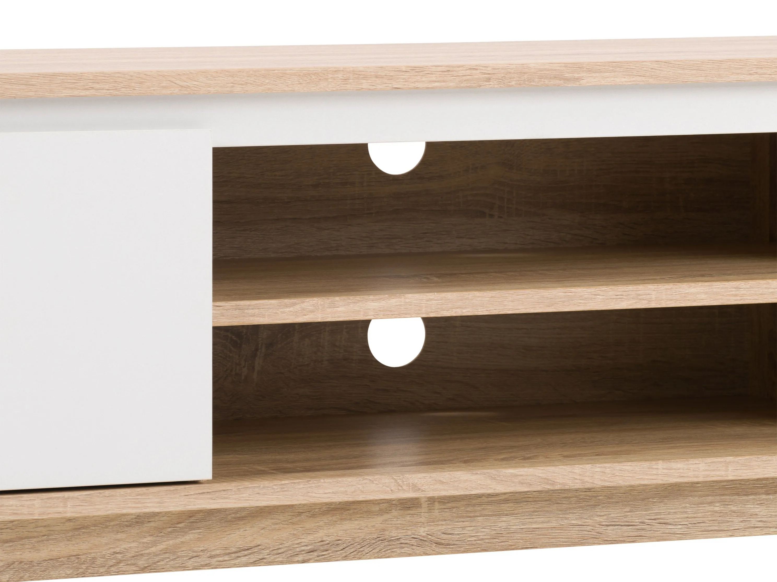 Wood TV Stand for TVs up to 68" in White and Brown