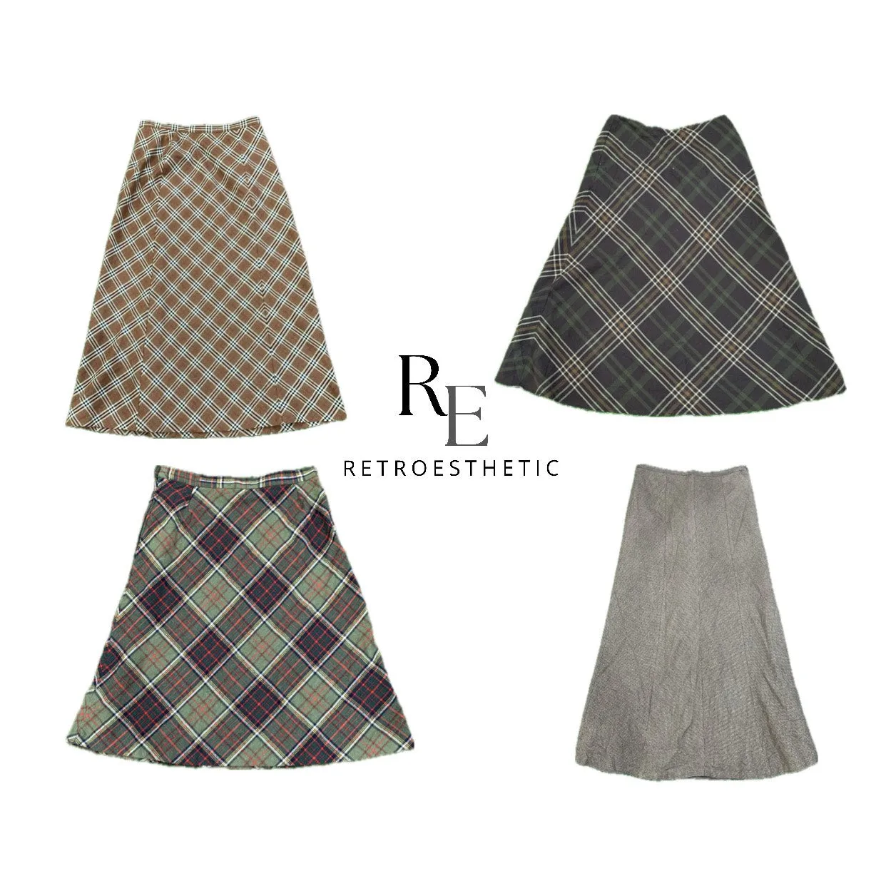 Y2K 2024 Checkered Wool Skirts (SR-003)