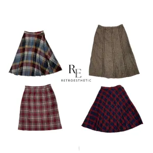 Y2K Checkered Wool Skirts (SR-122)