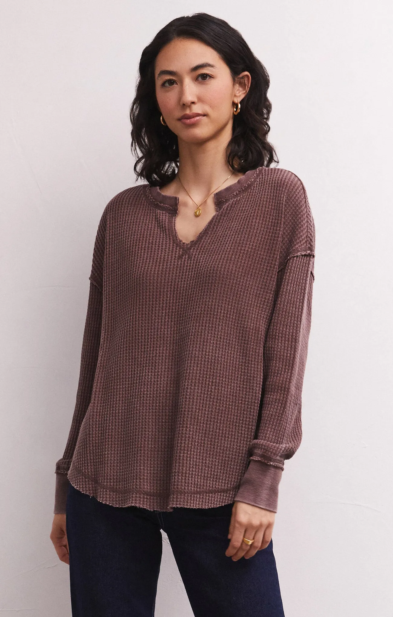 Z Supply Driftwood Thermal LS Top